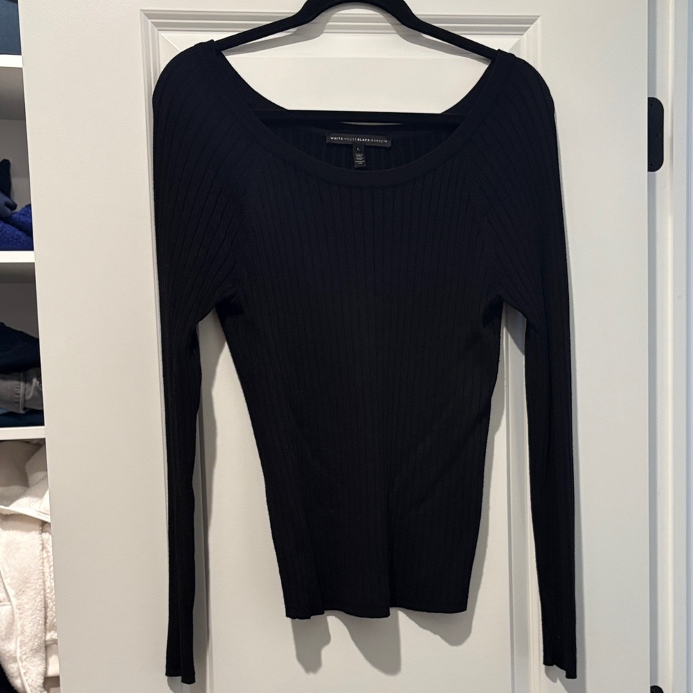 White House Black Market Black Long Sleeve Top